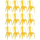 Kit 12 Cadeiras de jantar Iron Tolix com design industrial – Amarelo
