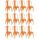 Kit 12 Cadeiras de jantar Iron Tolix com design industrial – Laranja