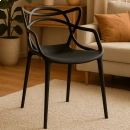 Kit 12 Cadeiras de jantar Master Allegra Design Moderno em Polipropileno - Preto