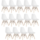 Kit 14 Cadeiras de jantar Charles Eames Eiffel DSW em Polipropileno - Branco