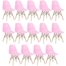 Kit 14 Cadeiras de jantar Charles Eames Eiffel DSW em Polipropileno - Rosa claro