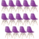 Kit 14 Cadeiras de jantar Charles Eames Eiffel DSW em Polipropileno - Roxo