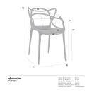 Kit 14 Cadeiras de jantar Master Allegra Design Moderno em Polipropileno - Preto