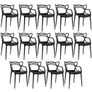 Kit 14 Cadeiras de jantar Master Allegra Design Moderno em Polipropileno - Preto