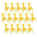 Kit 16 Cadeiras de jantar Iron Tolix com design industrial – Amarelo