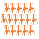 Kit 16 Cadeiras de jantar Iron Tolix com design industrial - Laranja