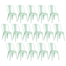 Kit 16 Cadeiras de jantar Iron Tolix com design industrial – Verde Claro