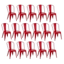 Kit 16 Cadeiras de jantar Iron Tolix com design industrial - Vermelho