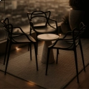 Kit 16 Cadeiras de jantar Master Allegra Design Moderno em Polipropileno - Preto