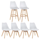 Kit 2 banquetas + 4 cadeiras estofadas Leda - Branco