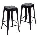 Kit 2 Banquetas alta para bancada Iron Tolix 76 cm - Preto semibrilho