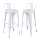 Kit 2 banquetas altas para bancada Iron Tolix com encosto 76 cm – Branco