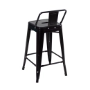 Kit 2 Banquetas média para bancada Iron Tolix com encosto 61 cm - Preto