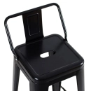 Kit 2 Banquetas média para bancada Iron Tolix com encosto 61 cm - Preto