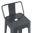 Kit 2 banquetas médias para bancada Iron Tolix com encosto 66 cm – Cinza Escuro