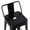 Kit 2 banquetas médias para bancada Iron Tolix com encosto 66 cm – Preto