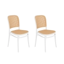 Kit 2 Cadeiras de jantar Amis Lola com design moderno e assento confortável - Branco