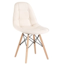 Kit 2 Cadeiras de jantar Charles Eames Eiffel Botonê Estofada - Creme