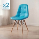 Kit 2 Cadeiras de jantar Charles Eames Eiffel Botonê Estofada - Tiffany