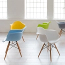 Kit 2 Cadeiras de jantar Charles Eames Eiffel DAW em Polipropileno - Branco