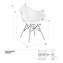 Kit 2 Cadeiras de jantar Charles Eames Eiffel DAW em Polipropileno - Branco