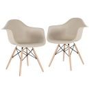 Kit 2 Cadeiras de jantar Charles Eames Eiffel DAW em Polipropileno - Nude