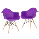 Kit 2 Cadeiras de jantar Charles Eames Eiffel DAW em Polipropileno - Roxo