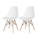 Kit 2 Cadeiras de jantar Charles Eames Eiffel DSW em Polipropileno - Branco