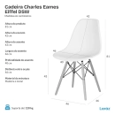 Kit 2 Cadeiras de jantar Charles Eames Eiffel DSW em Polipropileno - Branco