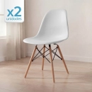 Kit 2 Cadeiras de jantar Charles Eames Eiffel DSW em Polipropileno - Cinza claro