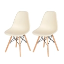Kit 2 Cadeiras de jantar Charles Eames Eiffel DSW em Polipropileno - Creme