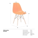 Kit 2 Cadeiras de jantar Charles Eames Eiffel DSW em Polipropileno - Laranja
