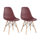 Kit 2 Cadeiras de jantar Charles Eames Eiffel DSW em Polipropileno - Marrom