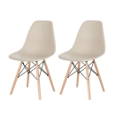 Kit 2 Cadeiras de jantar Charles Eames Eiffel DSW em Polipropileno - Nude