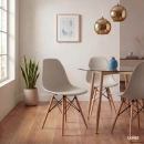 Kit 2 Cadeiras de jantar Charles Eames Eiffel DSW em Polipropileno - Nude