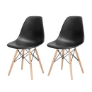 Kit 2 Cadeiras de jantar Charles Eames Eiffel DSW em Polipropileno - Preto