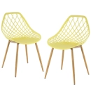Kit 2 Cadeiras de jantar Clarice Cloe com design contemporâneo - Amarelo