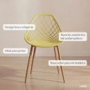 Kit 2 Cadeiras de jantar Clarice Cloe com design contemporâneo - Amarelo