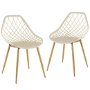 Kit 2 cadeiras de jantar Clarice Cloe com design contemporâneo – Nude