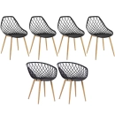 Kit 2 Cadeiras de jantar Clarice Nest + 4 cadeiras de jantar Clarice Cloe - Preto