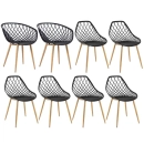 Kit 2 Cadeiras de jantar Clarice Nest + 6 cadeiras de jantar Clarice Cloe - Preto