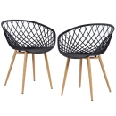 Kit 2 Cadeiras de jantar Clarice Nest com design moderno e anatômico - Preto