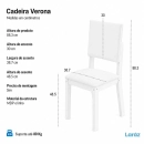 Kit 2 Cadeiras de jantar Estofada Verona Laráz com estrutura em madeira 25 mm