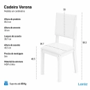 Kit 2 Cadeiras de jantar Estofada Verona Laráz com estrutura em madeira 25 mm