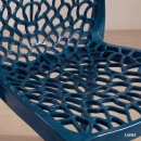 Kit 2 Cadeiras de jantar Gruvyer com design contemporâneo e anatômico - Azul petróleo