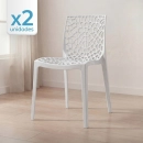 Kit 2 Cadeiras de jantar Gruvyer com design contemporâneo e anatômico - Branco