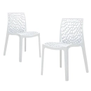 Kit 2 Cadeiras de jantar Gruvyer com design contemporâneo e anatômico - Branco