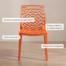 Kit 2 Cadeiras de jantar Gruvyer com design contemporâneo e anatômico - Laranja