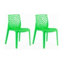 Kit 2 Cadeiras de jantar Gruvyer com design contemporâneo e anatômico - Verde Claro