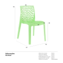 Kit 2 Cadeiras de jantar Gruvyer com design contemporâneo e anatômico - Verde Claro